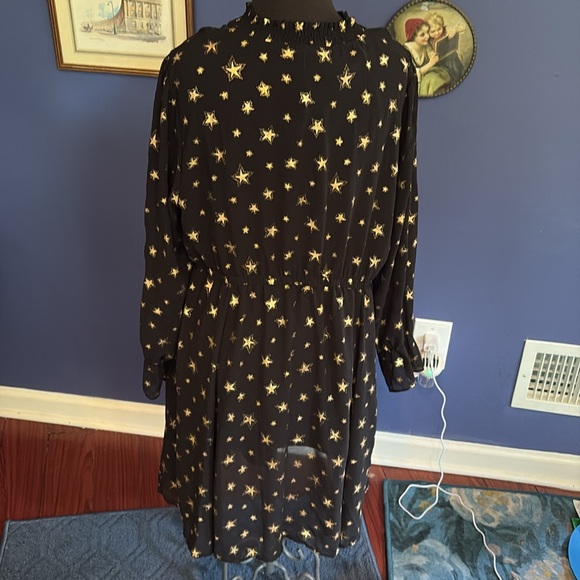 Torrid Women's Black Star Chiffon Ruffle Midi Dress Torrid size 1 - Picture 4 of 6